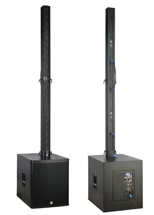 Μαύρο φορητό ακουστικό ηχητικό σύστημα αλουμινίου πύργων για τη ζώνη